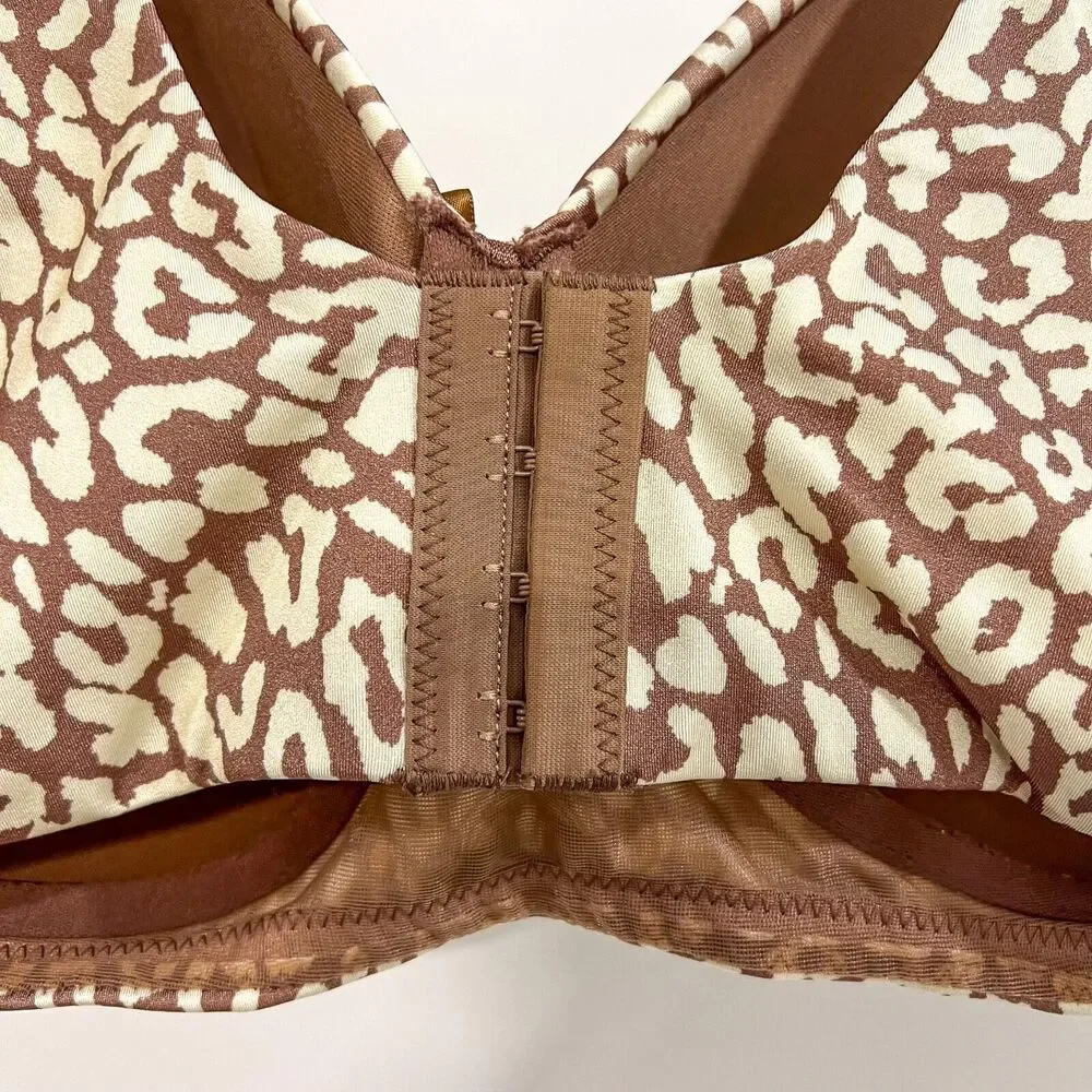 Comfort Choice Women's 46DD Back Smoothing Wireless T-Shirt Bra Animal Print - Picture 5 of 9